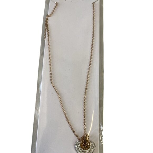 Inlaid Crystals Love Lock White Necklace Titanium Steel & Artificial Diamond - Picture 4 of 5